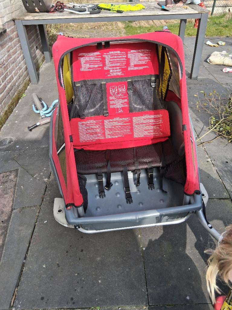 Fietskar chariot, Fietsen en Brommers, Fietsaccessoires | Aanhangers en Karren, Ophalen, Gebruikt, Kinderkar, Minder dan 20 kg