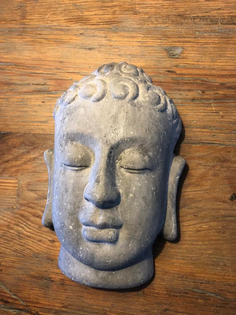 Boeddha hoofd beton 24 cm hoog, Ophalen, Zo goed als nieuw