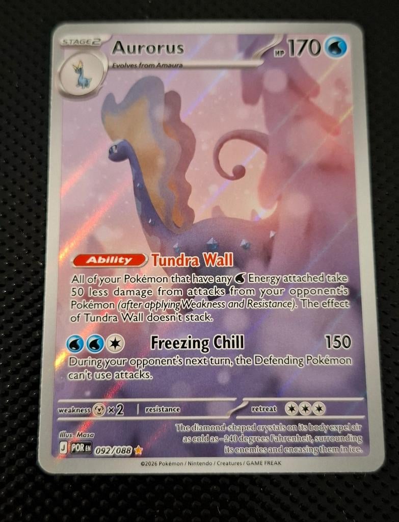 Aurorus 092/088 POR Pokémon Kaart, Ophalen of Verzenden, Zo goed als nieuw, Losse kaart, Foil