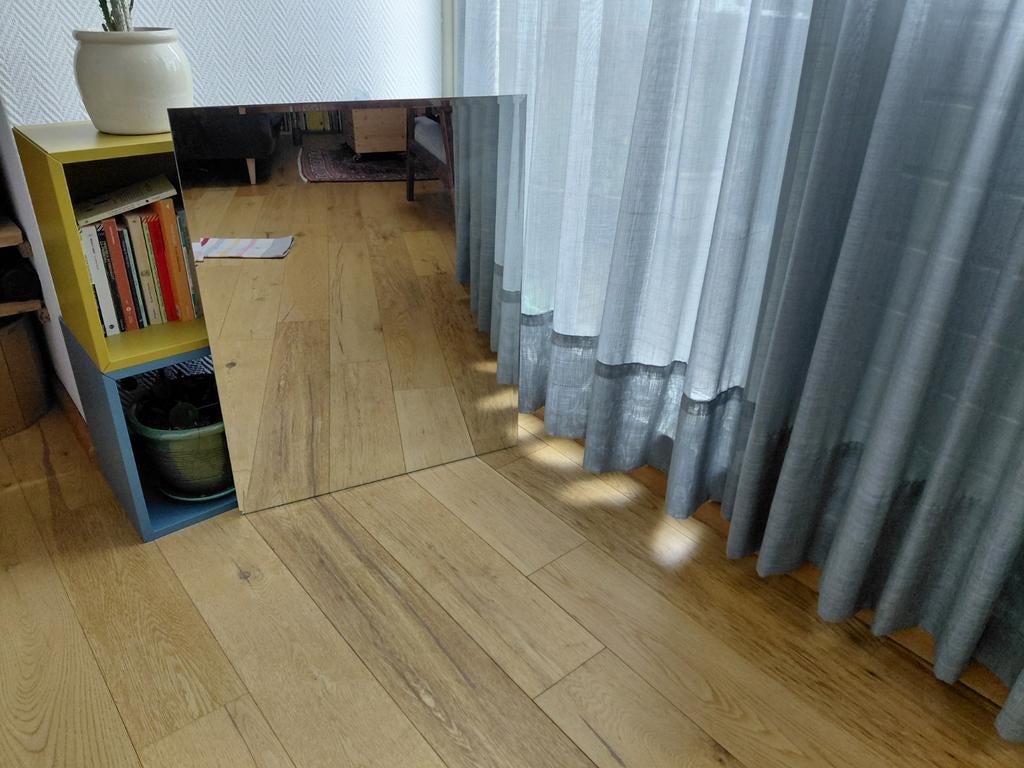 Spiegel basic 60x75, Ophalen of Verzenden, Gebruikt, Minder dan 10 m², Laminaat