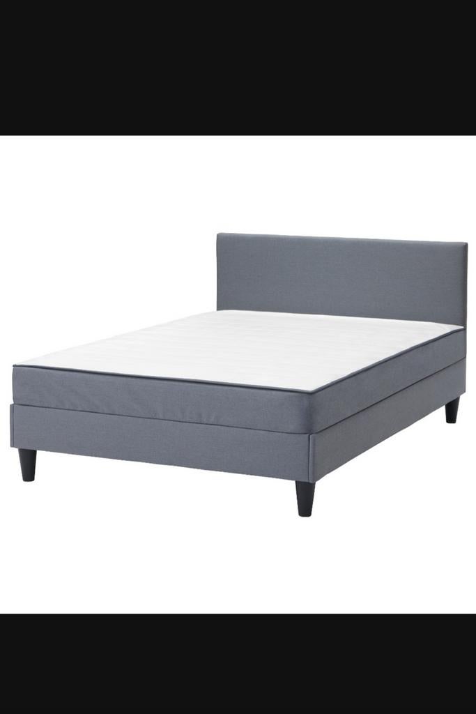 Ikea Säbövik boxspring 140x200 incl lattenbodem  + matras, Ophalen, Zo goed als nieuw, Tweepersoons, 140 cm
