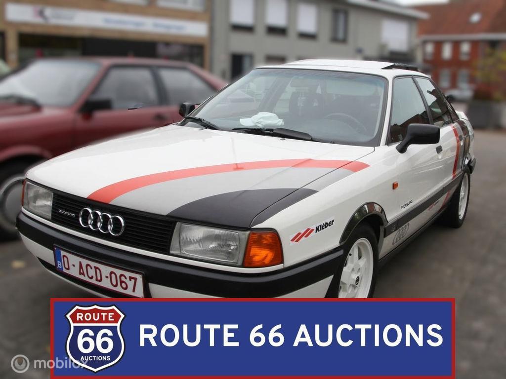 Audi 80 1.8 E | 1987 | Route 66 Auctions, Auto's, Oldtimers, Overige carrosserieën, Zwart, Bedrijf, Handgeschakeld
