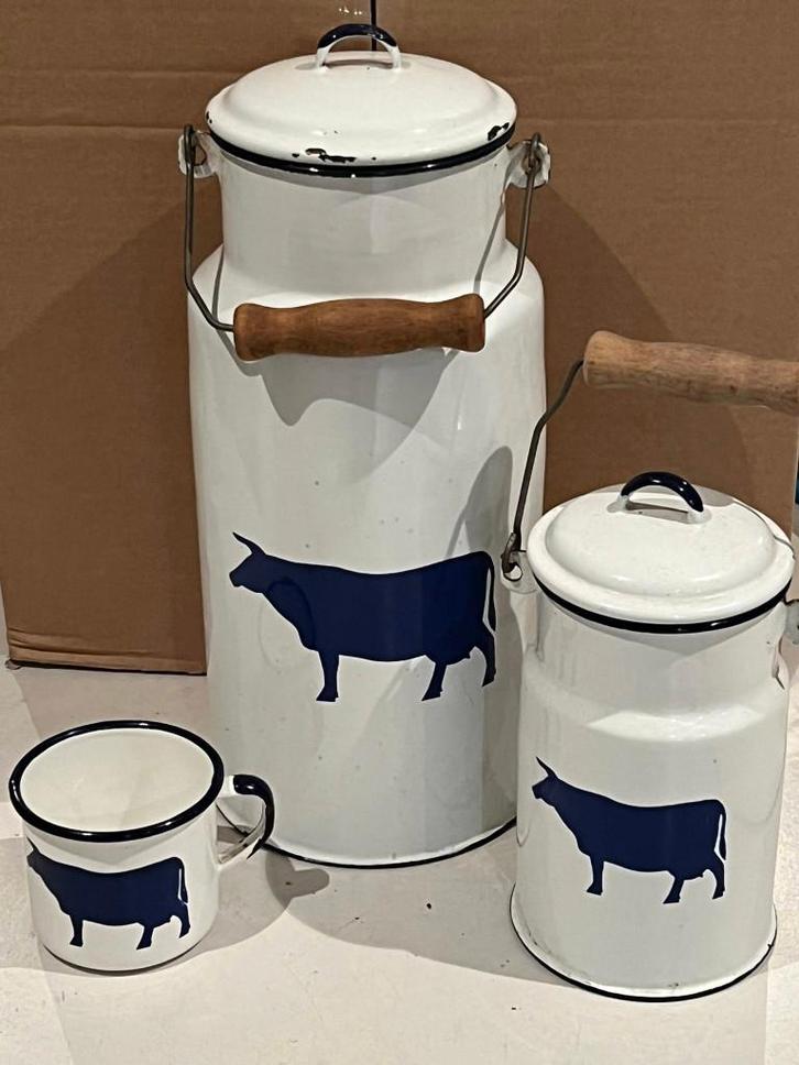 Wit emaille koe, Antiek en Kunst, Antiek | Emaille, Ophalen of Verzenden