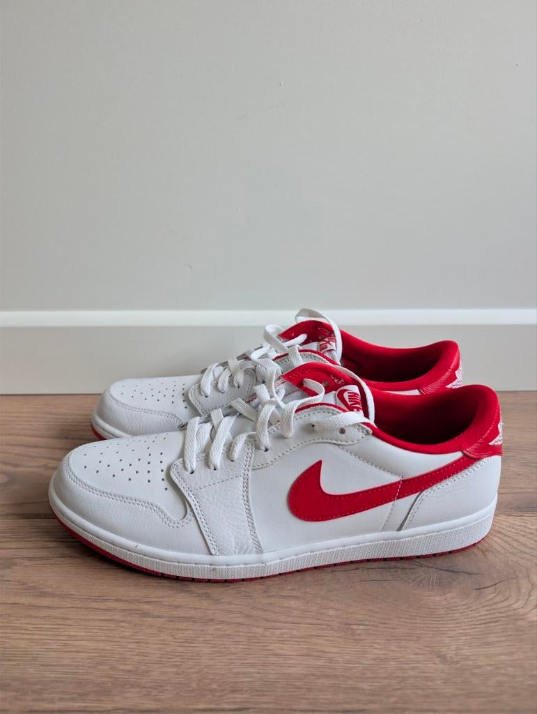 NIKE Air Jordan 1 Retro Low OG 'University Red' maat 48,5, Kleding | Heren, Schoenen, Ophalen of Verzenden, Nieuw, Wit
