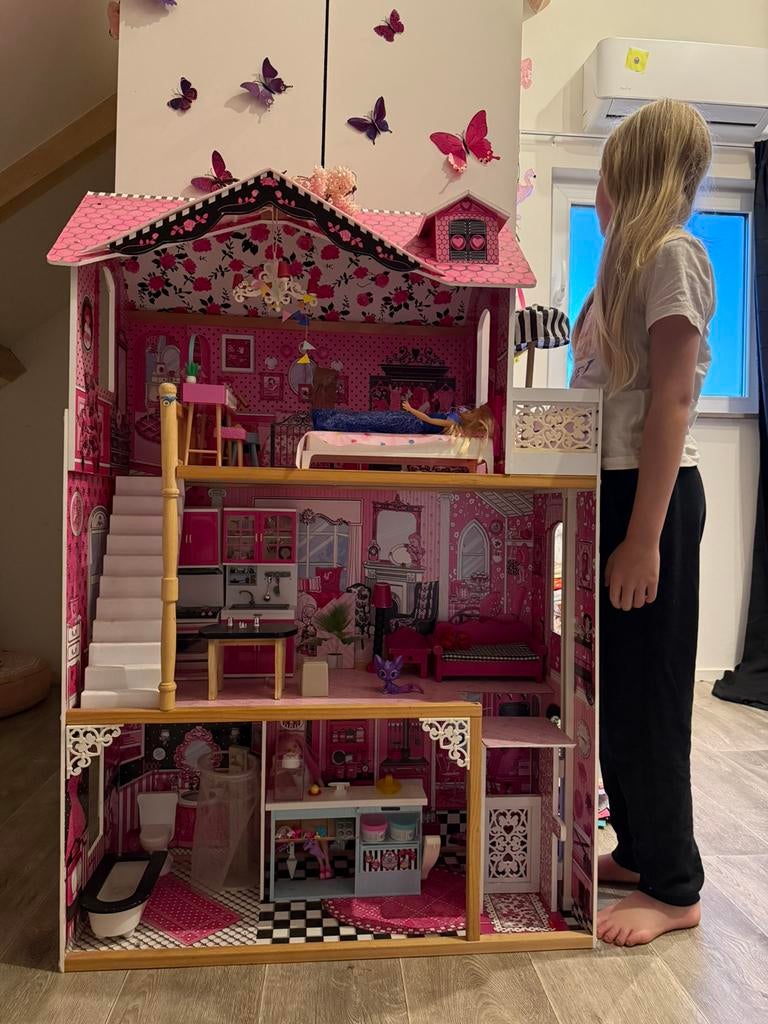 Poppenhuis barbiehuis groot, Ophalen, Zo goed als nieuw, Poppenhuis