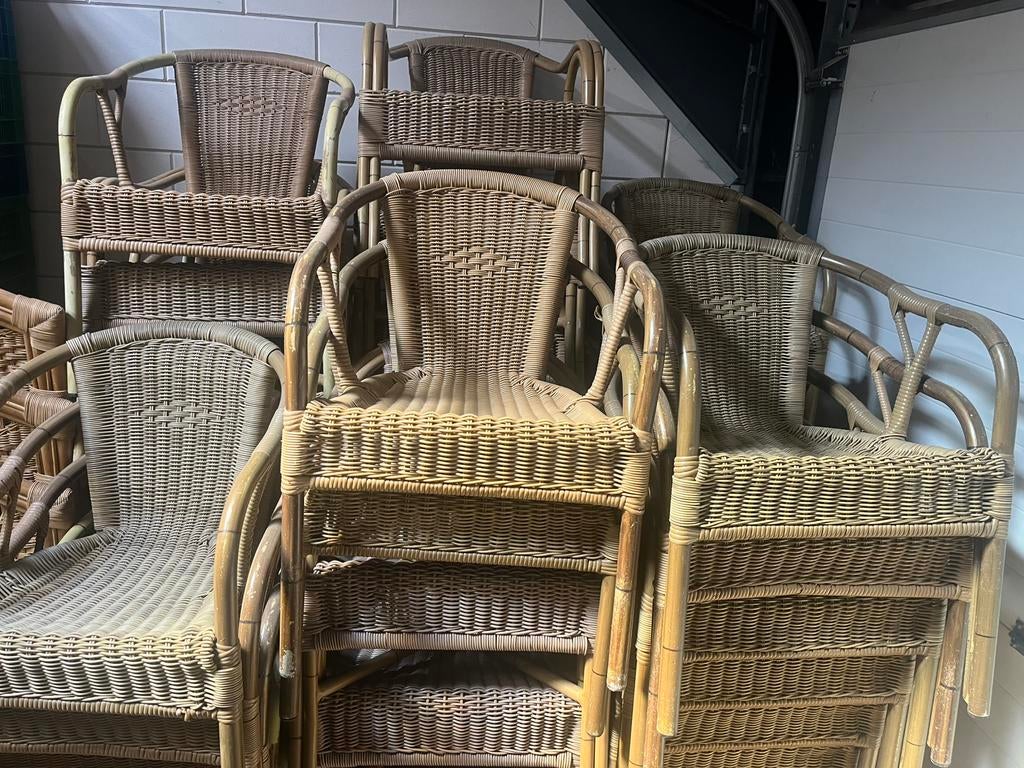 Terrasstoelen 70 stuks, Tuin en Terras, Tuinstoelen, Ophalen, Zo goed als nieuw, Rotan