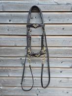 Bruin Barok Hackamore hoofdstel met teugels - Maat Cob, Dieren en Toebehoren, Paarden en Pony's | Hoofdstellen en Tuigage, Ophalen of Verzenden