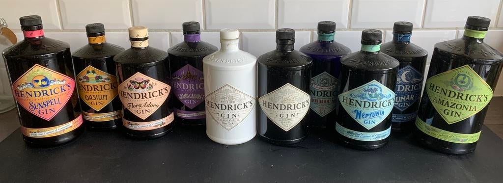UNIEKE COLLECTIE: 10 Hendrick’s Gin Flessen, Ophalen of Verzenden