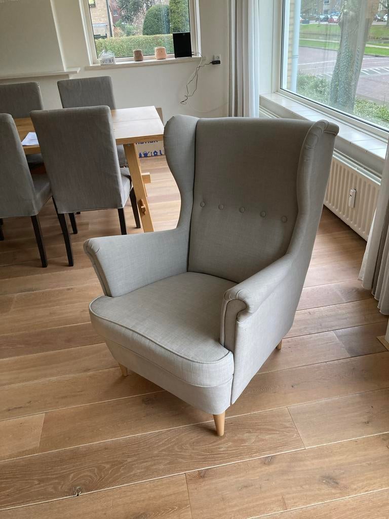 Ikea Strandmon fauteuil, Ophalen, Gebruikt, Stof, 75 tot 100 cm