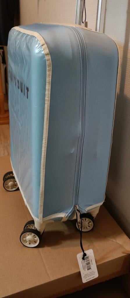 Suitsuit  Handbagage Koffer Chambray en nwe beschermhoes, Wieltjes, Gebruikt, 50 tot 60 cm, Hard kunststof
