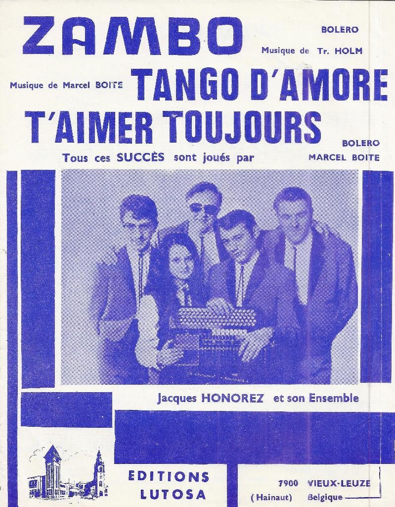 Mu168 bladmuziek jacques honorez zambo bolero  =, Ophalen of Verzenden, Gebruikt, Artiest of Componist, Klassiek