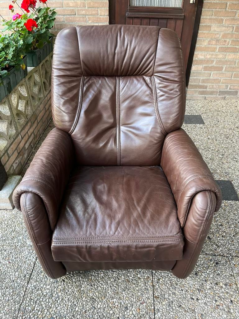 Sta op stoel Bruin Leder, Ophalen, Zo goed als nieuw, 75 tot 100 cm, 50 tot 75 cm