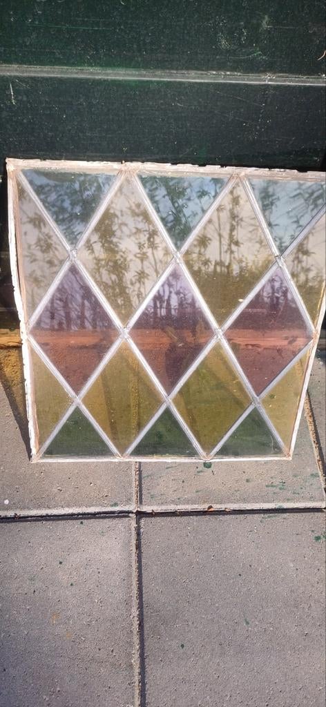 Oude glas in lood raam, Ophalen of Verzenden