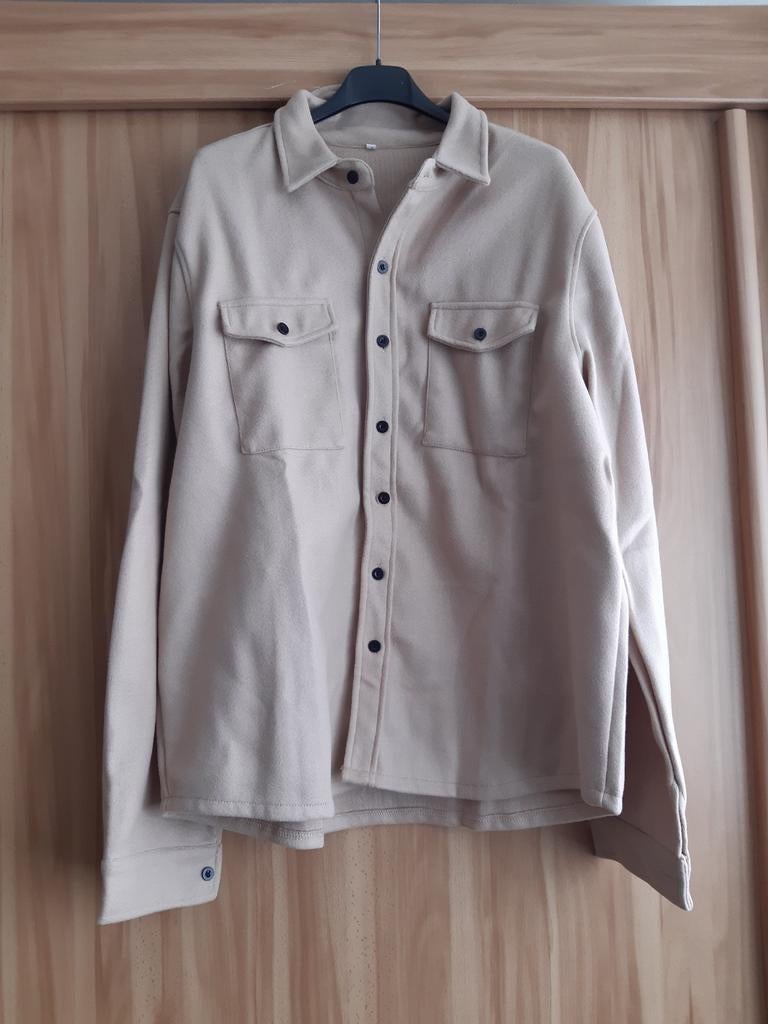 Herenoverhemd fleece stof XL, Nieuw!, Ophalen of Verzenden, Nieuw, Beige, Halswijdte 43/44 (XL)