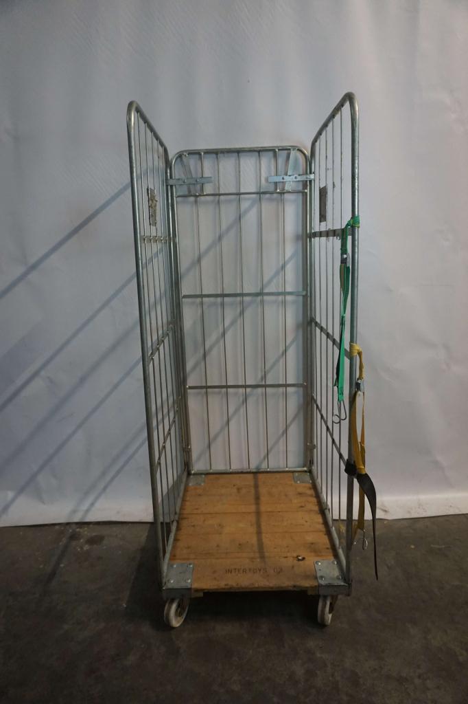Rolcontainer 3-zijden transportkar transportwagen, Doe-het-zelf en Verbouw, Transportwagens, Gebruikt, Transportkar, 100 liter of meer
