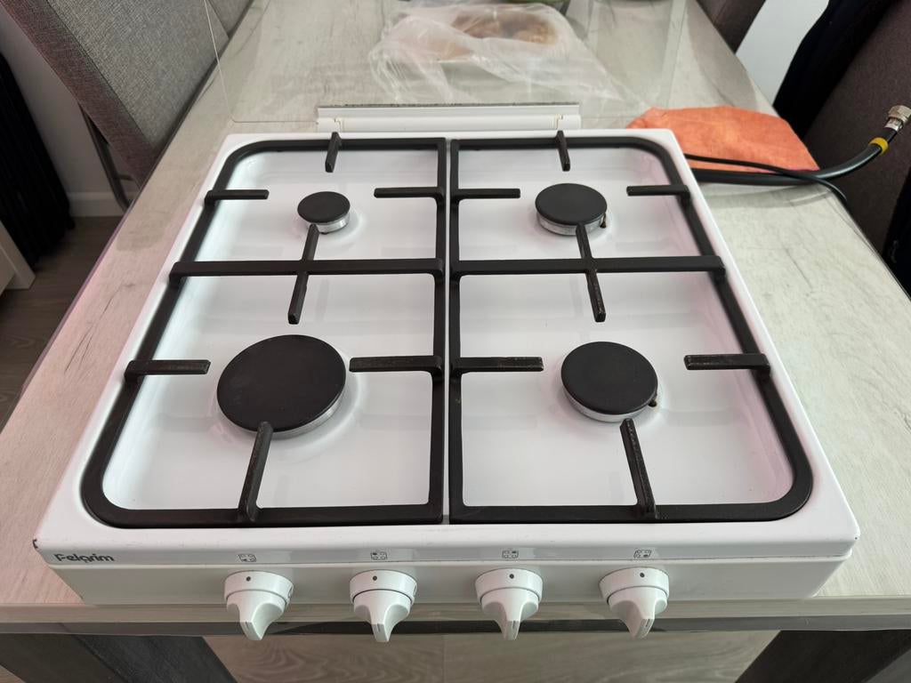 Pelgrim Gaskookplaat | Elektrische Ontsteking |Glazen Deksel, Ophalen, Gebruikt, 4 kookzones, Gas