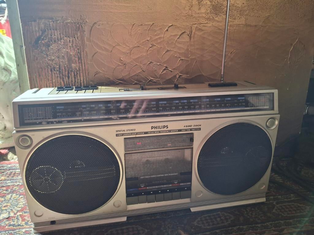 Philips Boombox D8434 - Vintage Stereo Radio Cassette, Audio, Tv en Foto, Radio's, Gebruikt, Radio, Ophalen of Verzenden