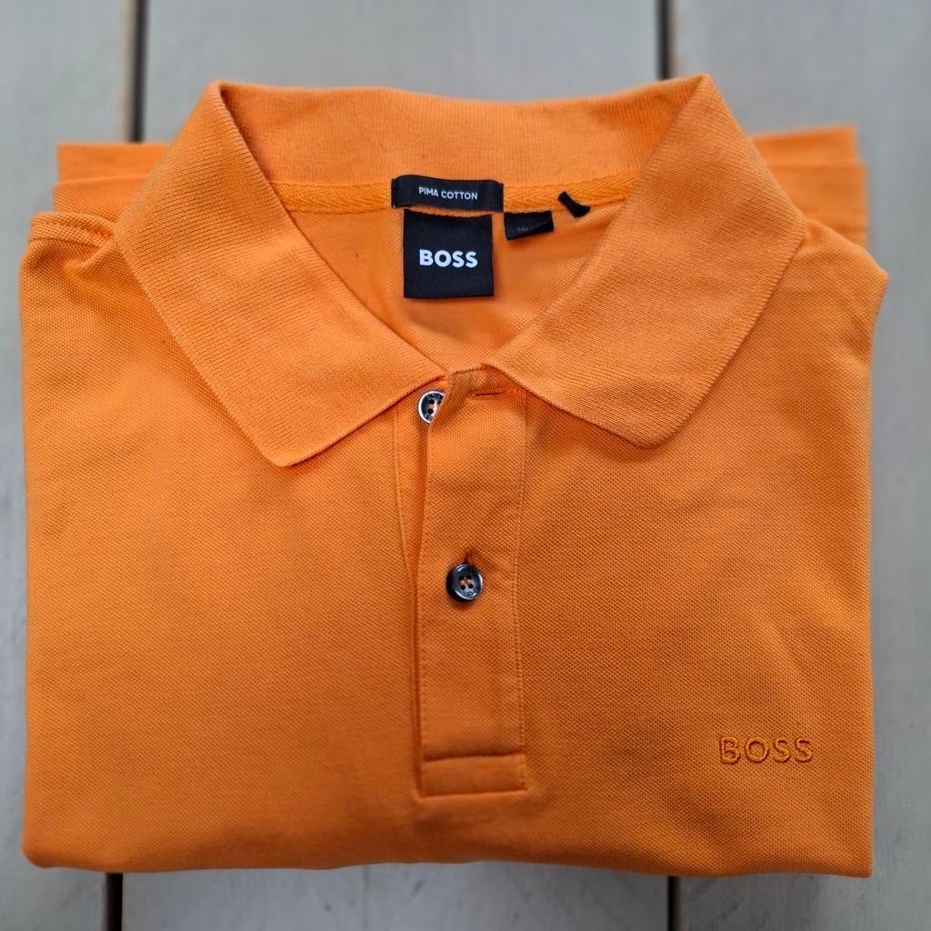 Oranje Boss polo heren. Mt. L, Kleding | Heren, Polo's, Maat 52/54 (L), Oranje, Ophalen of Verzenden, Zo goed als nieuw