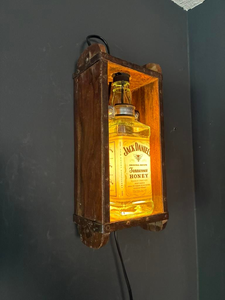 Jack Daniel’s steenmal wandlamp, Huis en Inrichting, Lampen | Wandlampen, Ophalen of Verzenden, Nieuw, Glas, Mancave