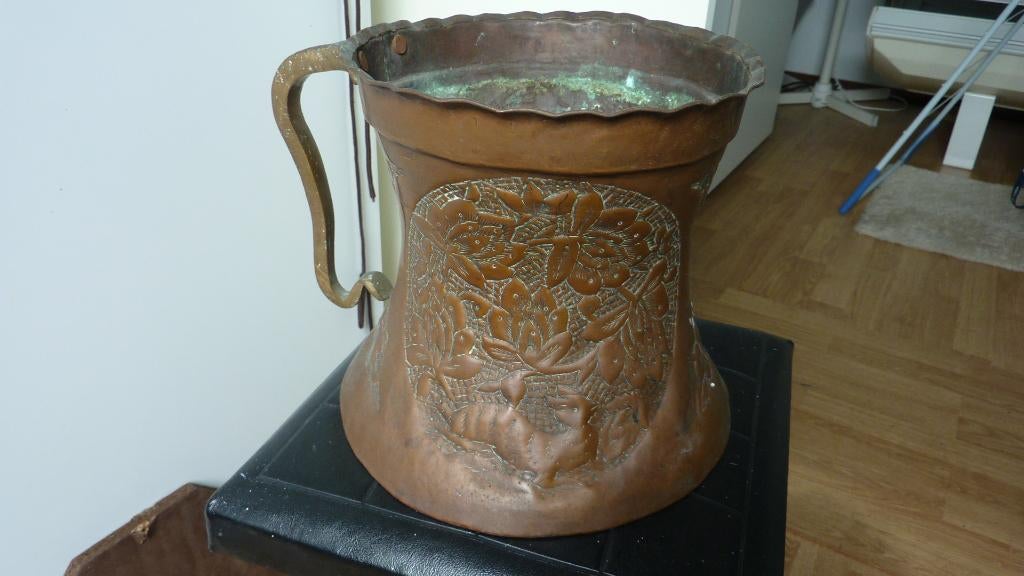 antieke koperen beker of pot, Antiek en Kunst, Ophalen, Koper