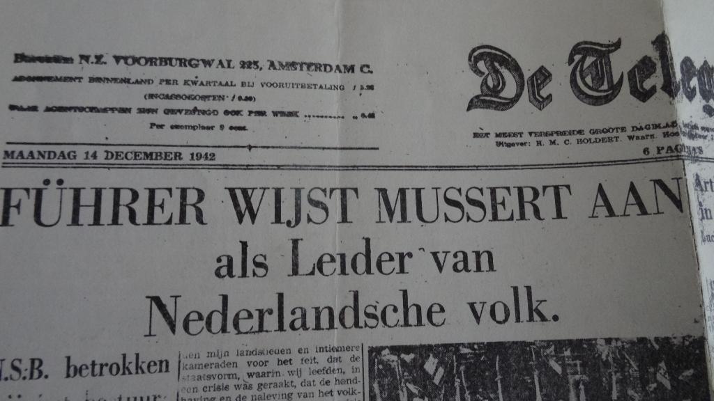 Historische krant Telegraaf 14 december 1942, Verzamelen, Ophalen, Overige soorten, Nederland, Boek of Tijdschrift