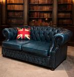 Chesterfield Icy Blue 2-zits bank, Tweepersoons, 75 tot 100 cm, Ophalen of Verzenden, Info@treasurecollection.nl