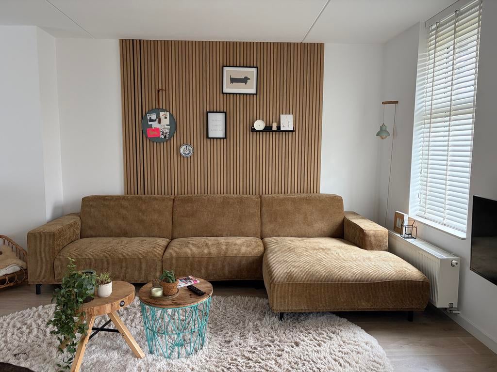 Nieuwe cognac hoekbank van Room108 - StrijpS, Ophalen, Nieuw, Stof