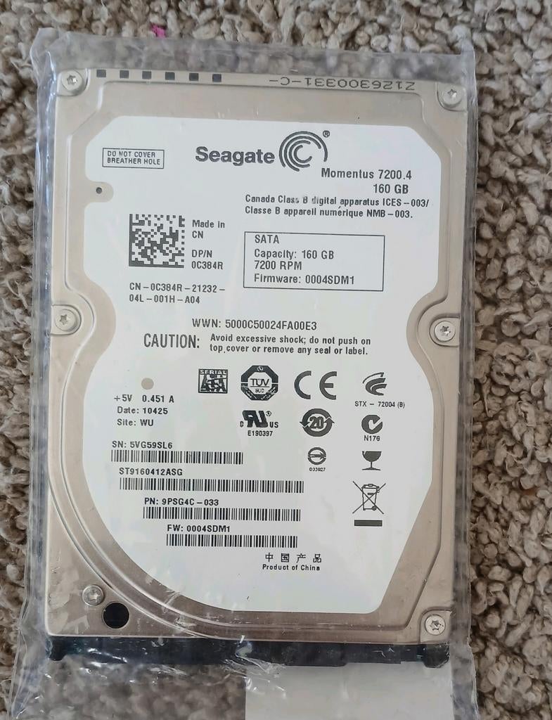 Seagate Momentus, Computers en Software, Harde schijven, Intern, HDD, Ophalen of Verzenden, Zo goed als nieuw