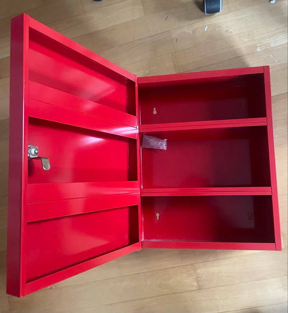 Rood metalen medicijnkastje met sleutel, Ophalen of Verzenden, Nieuw
