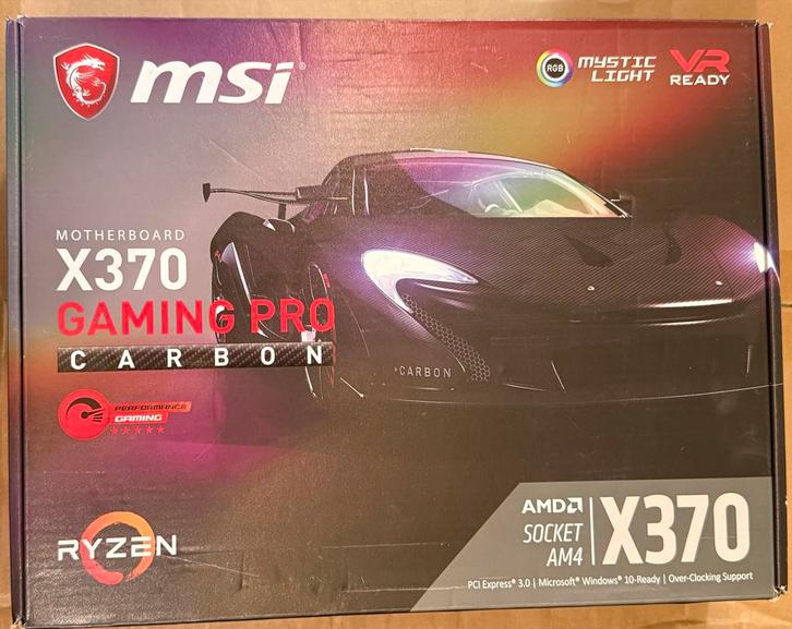 MSI X370 Gaming Pro Carbon in doos met accessoires, Computers en Software, Moederborden, Zo goed als nieuw, AMD, DDR4, Ophalen of Verzenden