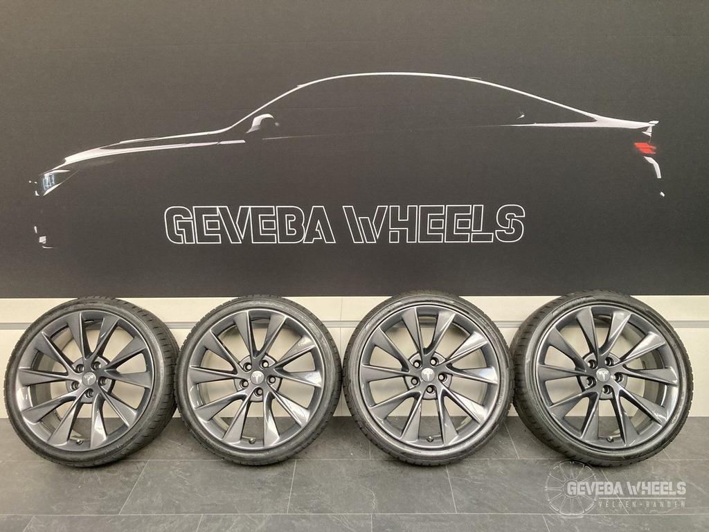 21” originele Tesla Model S Twin Turbine velgen + nwe banden, -, -, Banden en Velgen, Zomerbanden