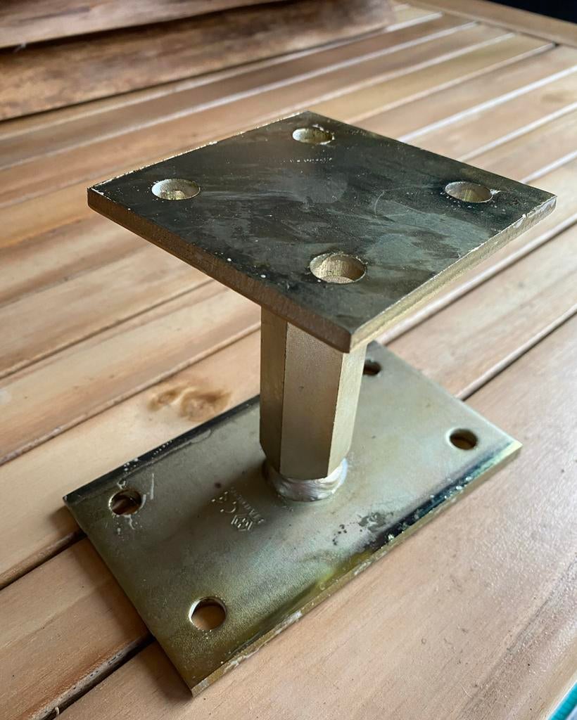 In hoogte verstelbare paalhouder geel verzinkt zsm weg, Ophalen, Nieuw, 100 tot 250 mm, Overige typen