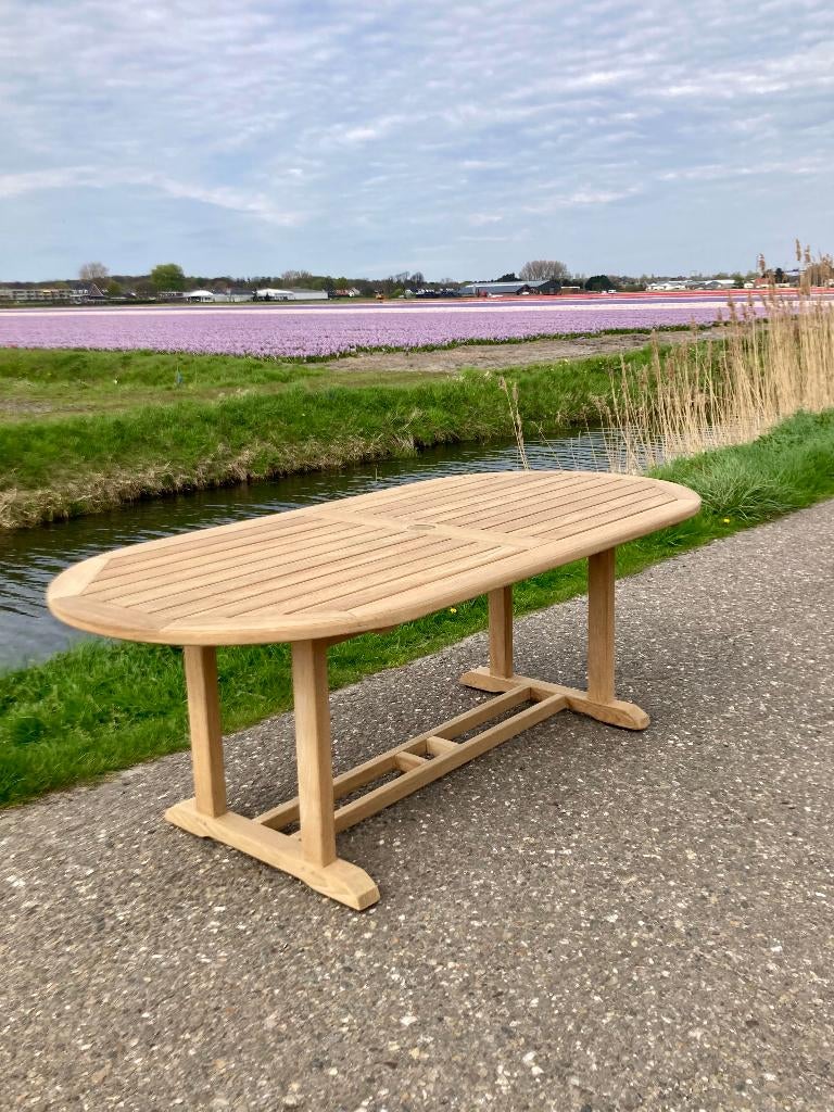 Gloster elegante ovale teakhouten tuintafel - als NIEUW -, Ophalen, Zo goed als nieuw, Ovaal, Teakhout