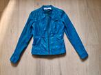 Superleuk leren jasje. Nooit gedragen dus nieuw. Maat XS -S, Blauw, Nieuw, Jasje, Maat 34 (XS) of kleiner