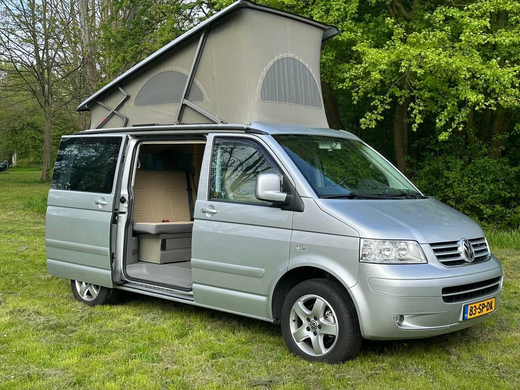 VW California T5 buscamper 245.000 km 2.5 TDI zilver grijs, Buscamper of Camperbus, Volkswagen, Treinzit, Particulier
