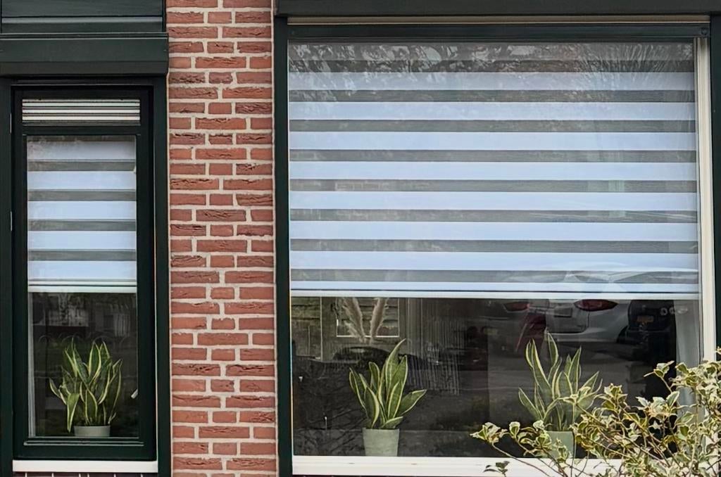4x witte duo rolgordijn, Ophalen, Zo goed als nieuw, Wit, Minder dan 100 cm