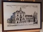 Pentekening oude stadhuis Hengelo [O], Antiek en Kunst, Kunst | Tekeningen en Foto's, Ophalen of Verzenden