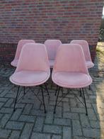 5 lichtroze velvet eetkamerstoelen, Ophalen
