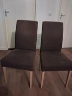 6 eetkamerstoelen, Ophalen, Gebruikt, Bruin, Stof