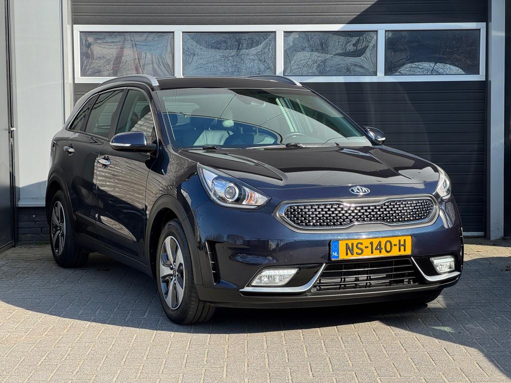 Kia Niro 1.6 GDi Hybrid First Edition Trekhaak, Camera, Navi, Gebruikt, Euro 6, Blauw, Leder en Stof