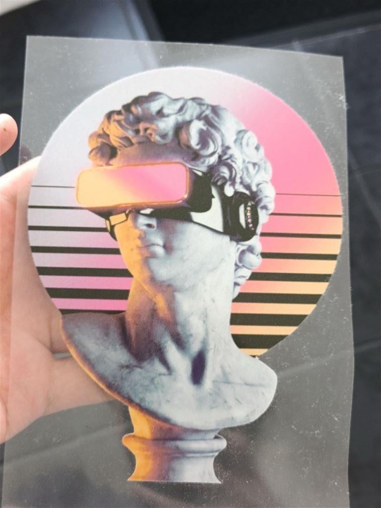 Grote OUTRUN Vaporwave Synthwave Vinyl STICKER, Ophalen of Verzenden, Nieuw, Bedrijf of Vereniging