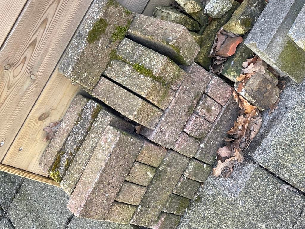Gratis tegels, Tuin en Terras, Tegels en Klinkers, Ophalen, Gebruikt, Klinkers, Minder dan 5 m²