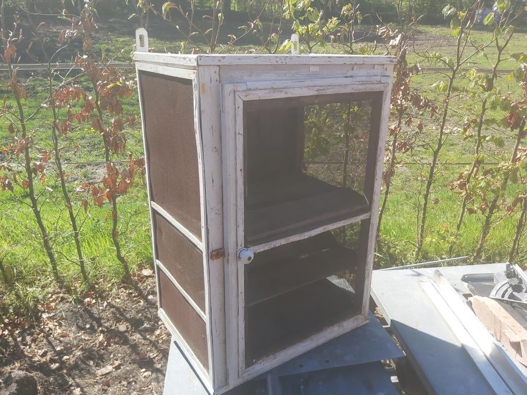 Brocante Vliegenkastje, 50x40x75h, chabby chic, Ophalen of Verzenden