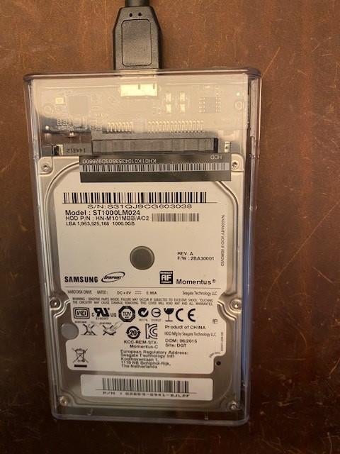 1 TB Harde schijf Samsung HDD 2.5 met UBB 3.0 aansluiting, Ophalen, HDD, Zo goed als nieuw, Samsung