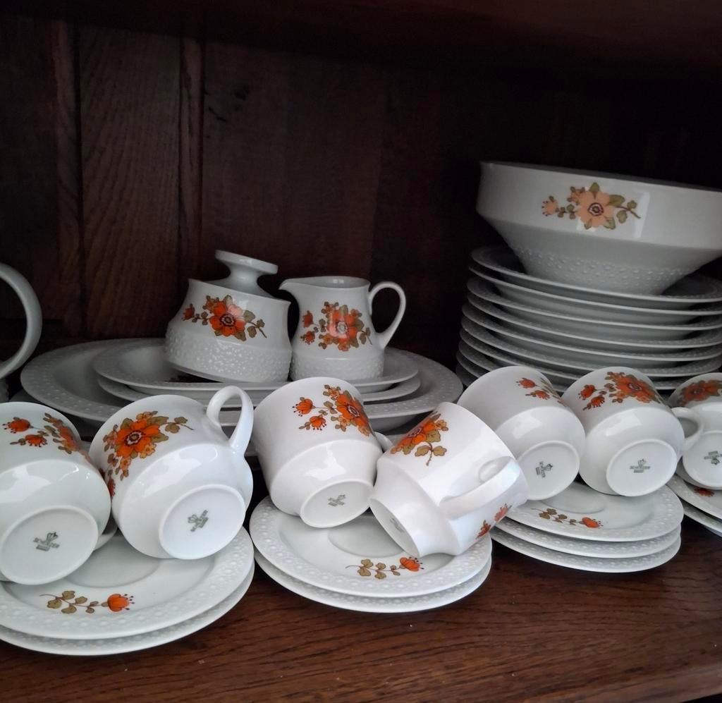 12 delig eet en koffieservies, Antiek en Kunst, Antiek | Servies compleet, Ophalen