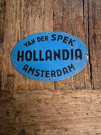 Emaille Reclamebord 'Van der Spek Hollandia Amsterda, Ophalen