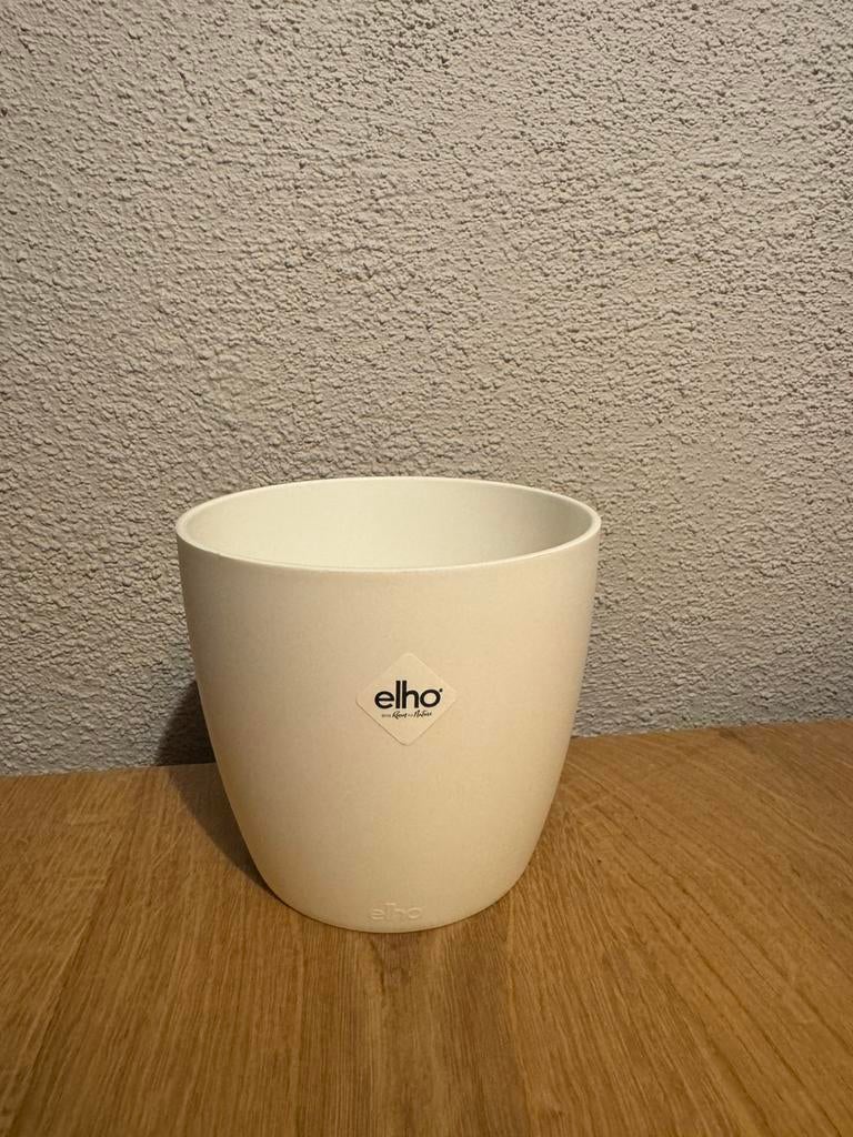 Bloempot wit Elho, Tuin en Terras, Bloempotten, Kunststof, Rond, Ophalen of Verzenden, Zo goed als nieuw