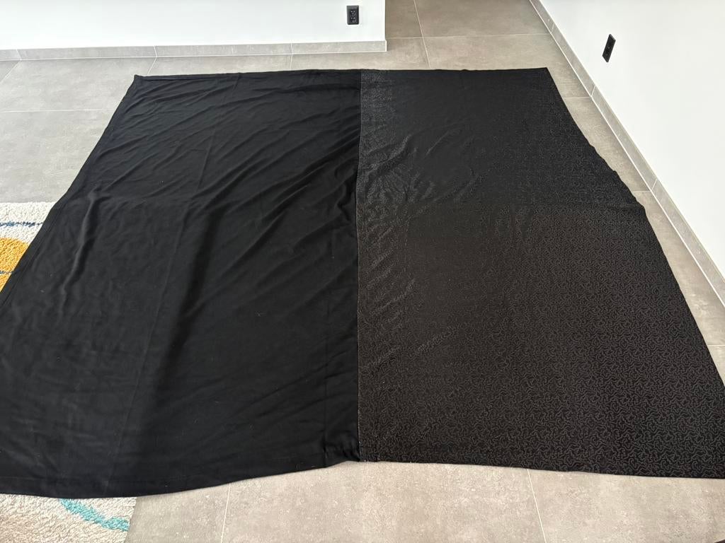 Grote dikke zwarte kleed sprei deken 265x265 cm, Ophalen of Verzenden, Zo goed als nieuw