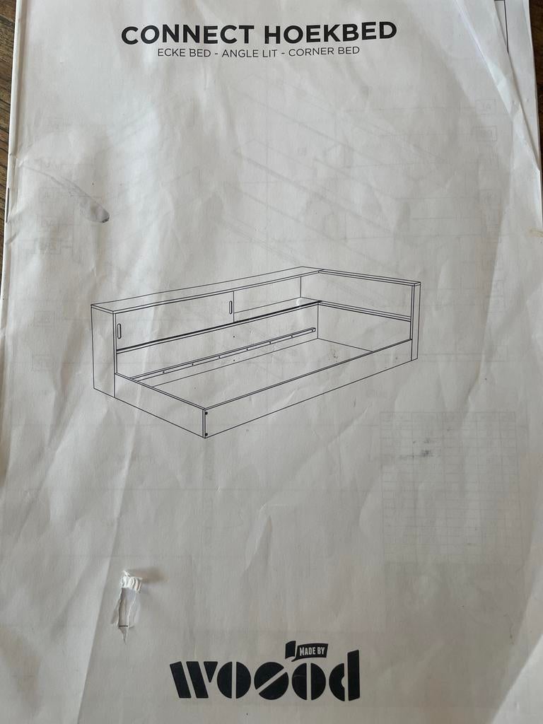 Connect Hoekbed van Woood, Huis en Inrichting, Ophalen of Verzenden, 200 cm, Hout, 100 cm
