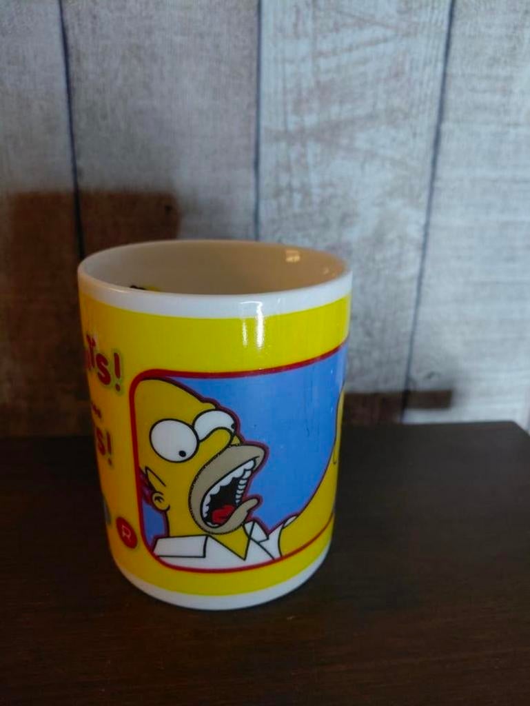 Vintage The Simpsons beker Homer - Donuts., Ophalen of Verzenden, Gebruikt, Tv, Gebruiksvoorwerp